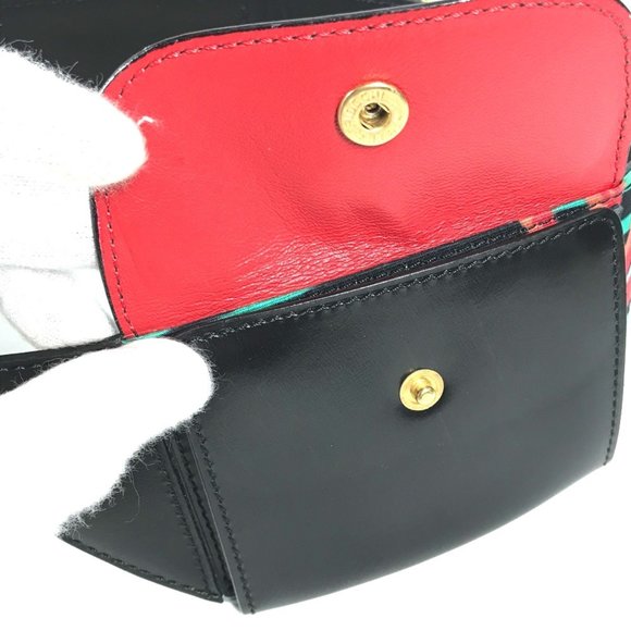 CELINE Wide Belt with Scarf Pattern Waist Bag Leather Silk Women's Black - Picture 8 of 12